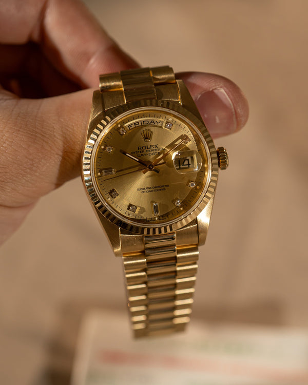 Rolex Day-Date 18238 – Champagne Diamond Dial (ca. 1990)