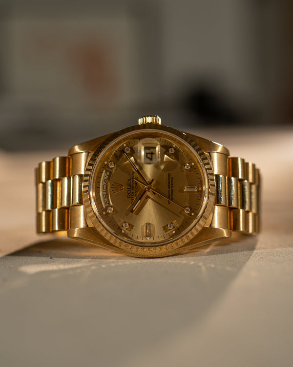 Rolex Day-Date 18238 – Champagne Diamond Dial (ca. 1990)