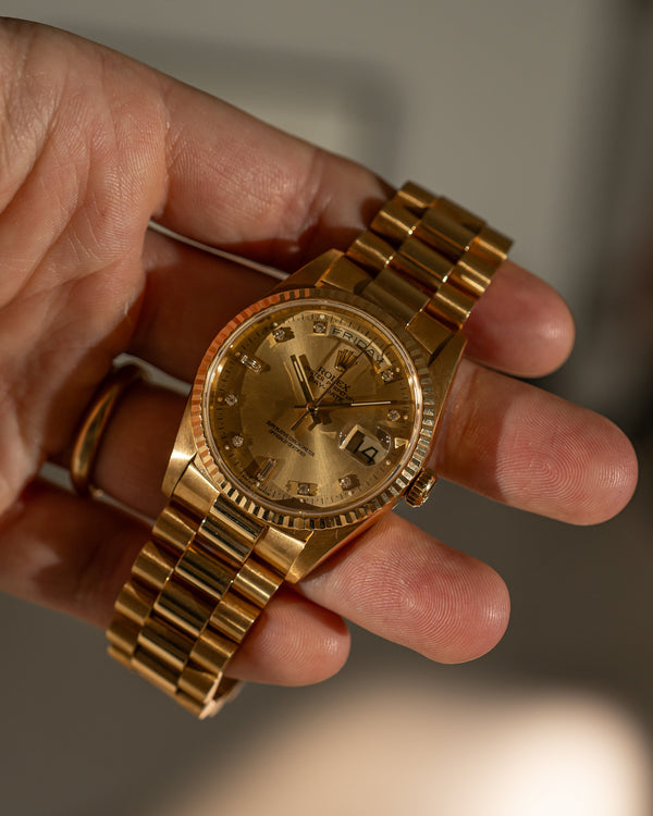 Rolex Day-Date 18238 – Champagne Diamond Dial (ca. 1990)