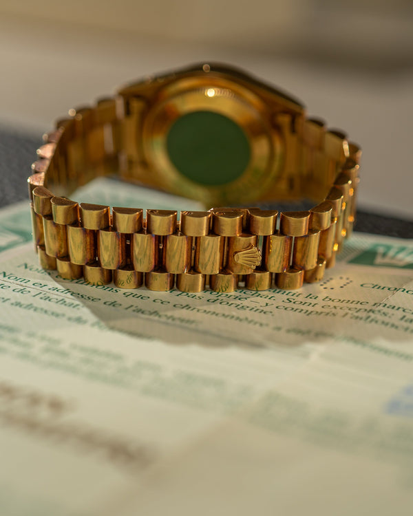 Rolex Day-Date 18238 – Rare Diamond Dial – Unpolished – With Papers (LC100)