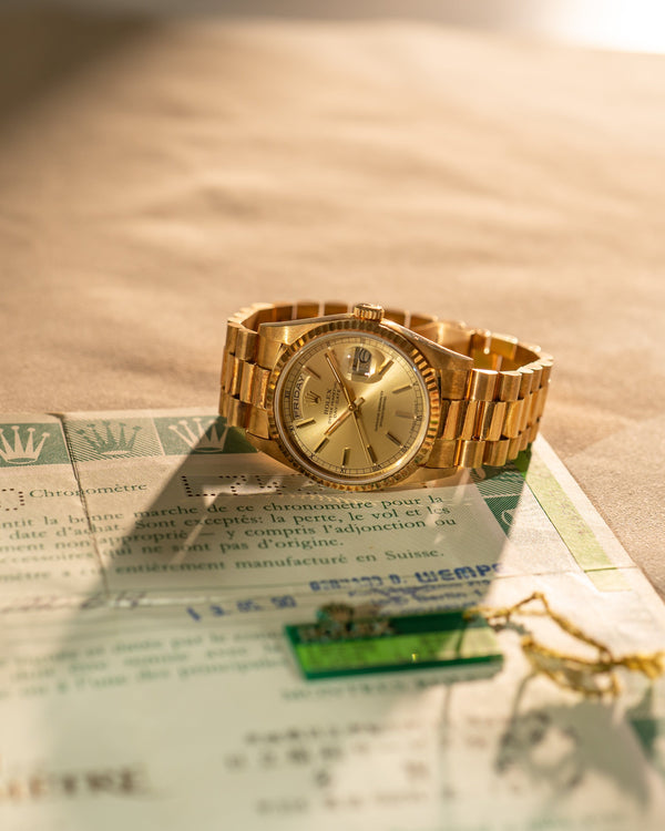 Rolex Day-Date 18238 - Unpolished - With German papers & tag (1990)