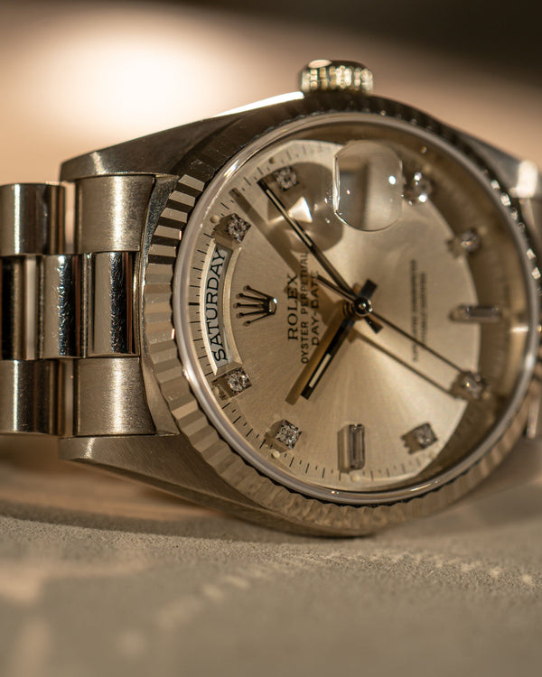 Rolex Day-Date 18239 – White Gold – Diamond Dial (ca. 1991)