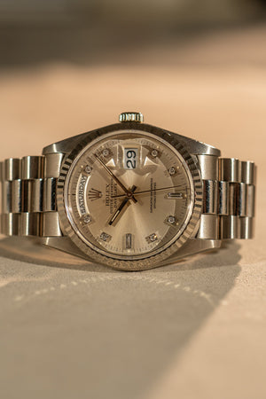 Rolex Day-Date 18239 – White Gold – Diamond Dial (ca. 1991)