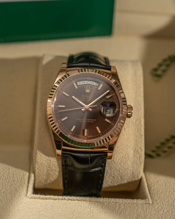 Rolex Day-Date 36 118135 - Everose Gold - Box & Card (2016)