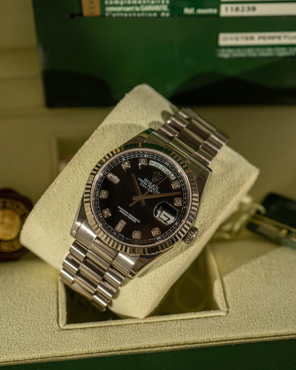 Rolex Day-Date 36 118239 – Black Diamond Dial – Full Set (2008)