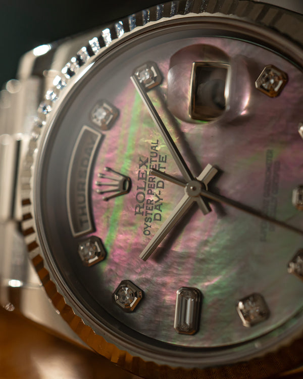 Rolex Watch Day-Date 36 118239 - White Gold Tahitian MOP Diamond Dial - Watch Only - ca. 2001
