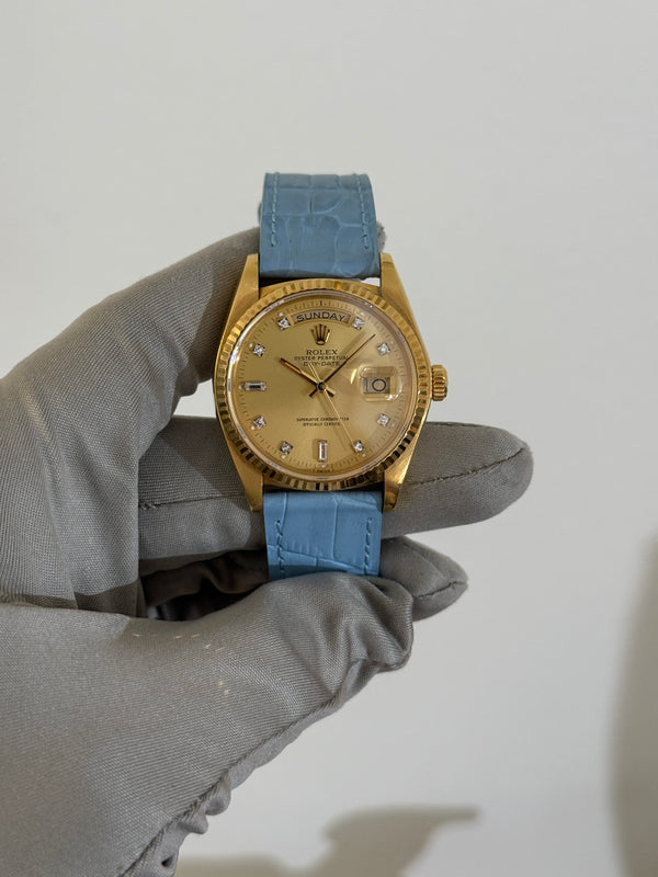 Rolex Watch Day-Date 36 18038 - Yellow Gold - Champagne Diamond Dial - Head Only (1984)