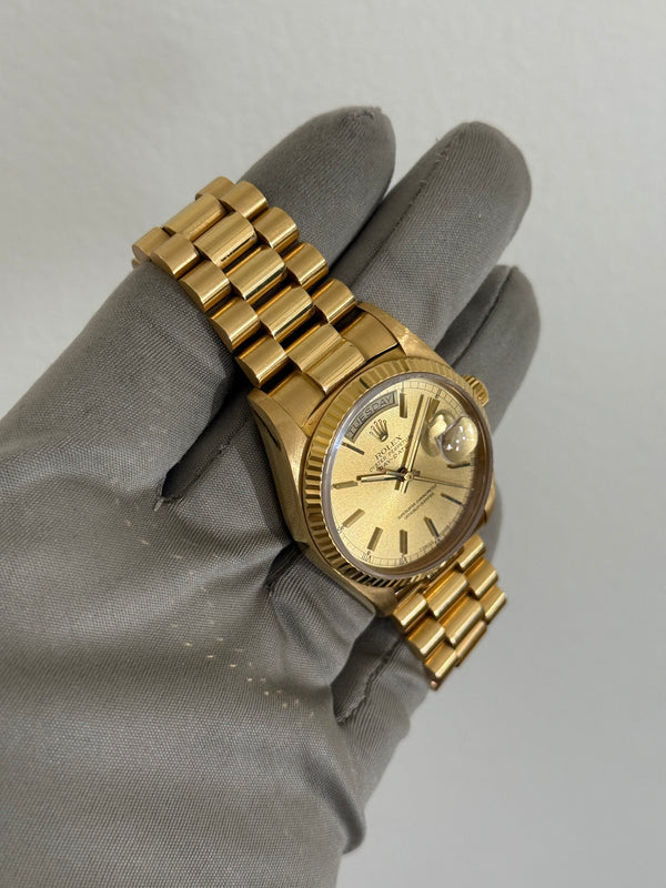 Rolex Watch Day-Date 36 18038 - Yellow Gold Champagne - Watch Only (ca. 1987)