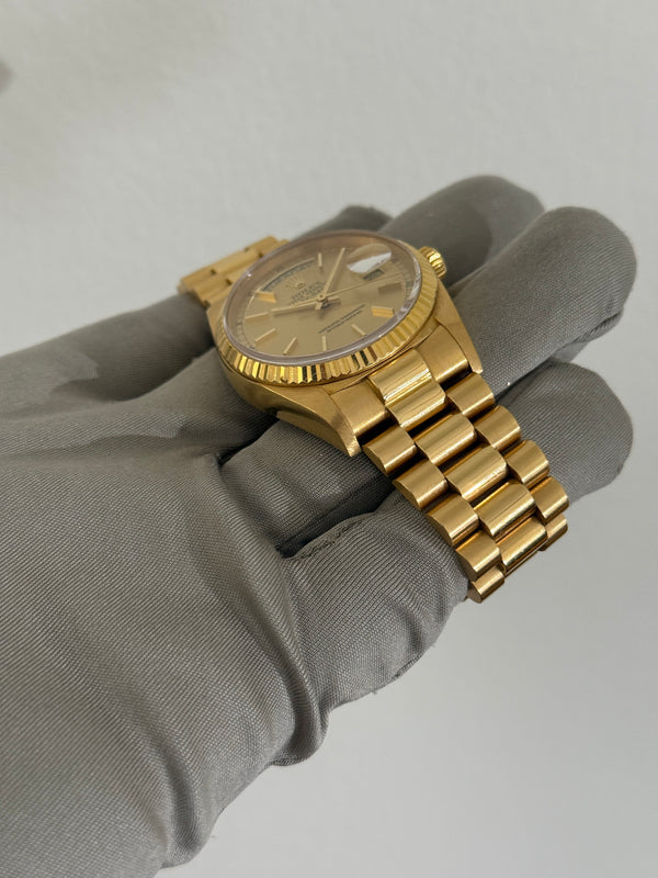 Rolex Watch Day-Date 36 18038 - Yellow Gold Champagne - Watch Only (ca. 1987)
