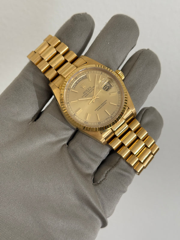 Rolex Watch Day-Date 36 18038 - Yellow Gold Champagne - Watch Only (ca. 1987)