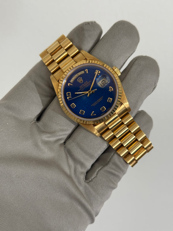 Rolex Watch Day-Date 36 18238 - Blue Arabic Jubilee Dial - Watch Only (ca. 1990)