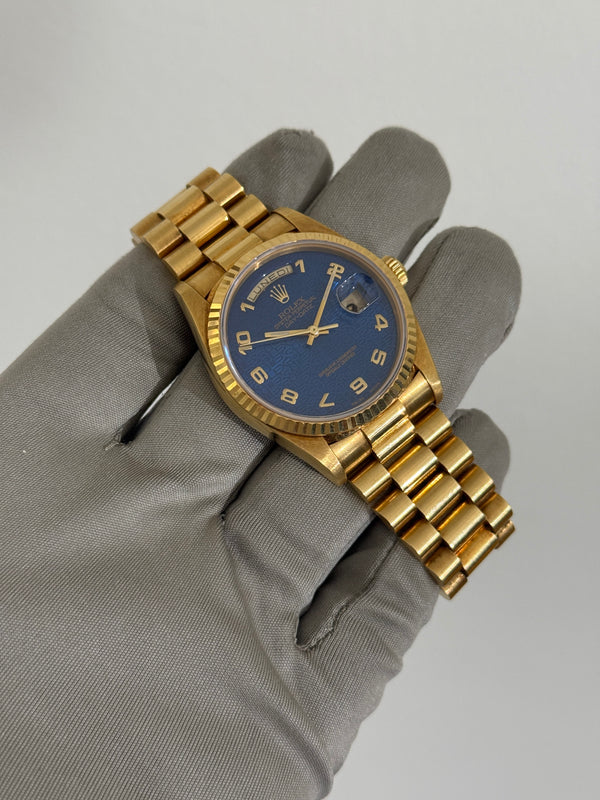 Rolex Watch Day-Date 36 18238 - Blue Arabic Jubilee Dial - Watch Only (ca. 1990)
