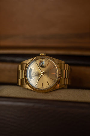Rolex Watch Day-Date 36 18238 - Champagne Dial - Full-Length President - Box (1988)