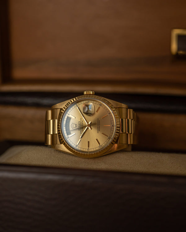 Rolex Watch Day-Date 36 18238 - Champagne Dial - Full-Length President - Box (1988)
