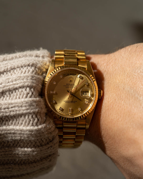 Rolex Day-Date 36 18238 - Yellow Gold - Champagne Diamond Dial - N Serial