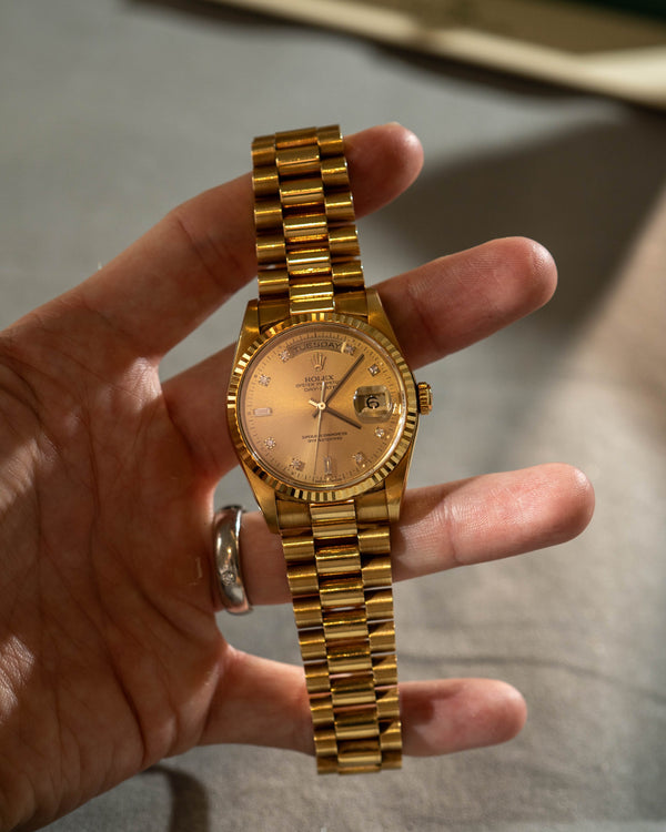 Rolex Day-Date 36 18238 - Yellow Gold - Champagne Diamond Dial - N Serial