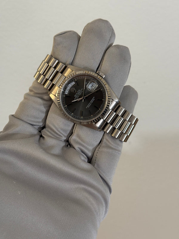 Rolex Watch Day-Date 36 18239 - White Gold Rhodium Dial - Papers - 1995