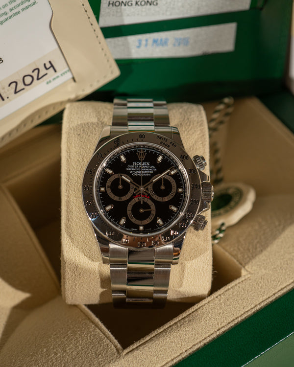 Rolex Daytona 116520 – Black Dial – Rolex CPO 2024 – Full Set (2016)