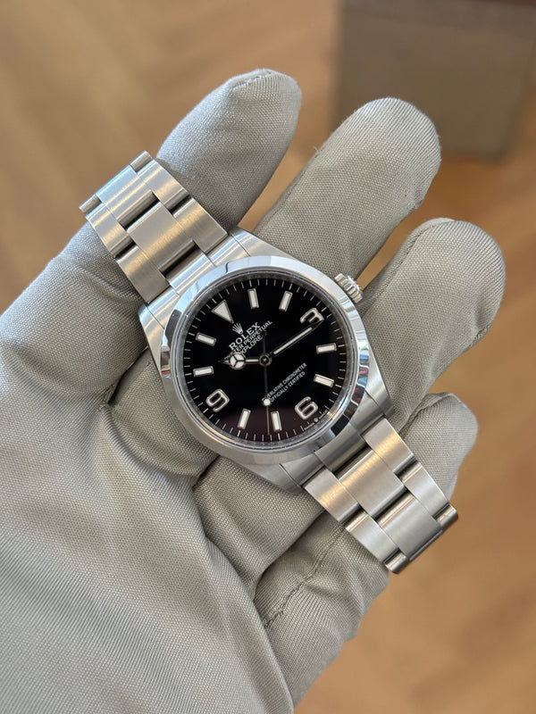 Rolex Explorer 36 124270 - Black Dial 3-6-9 - Full Set (2025)
