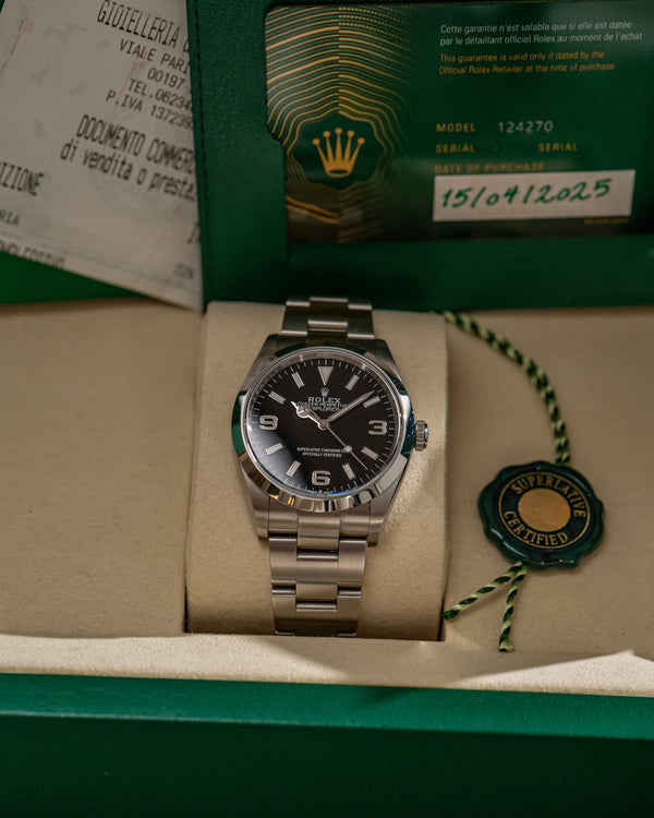 Rolex Explorer 36 124270 - Black Dial 3-6-9 - Full Set (2025)