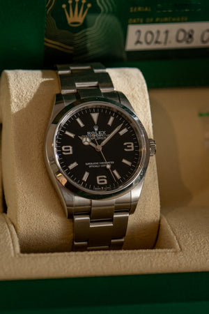 Rolex Watch Explorer 36 124270 - Black Dial - Full Set - 2021