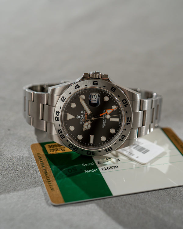 Rolex Explorer II 216570 - Black Dial - Card and Serial Tag (2018)