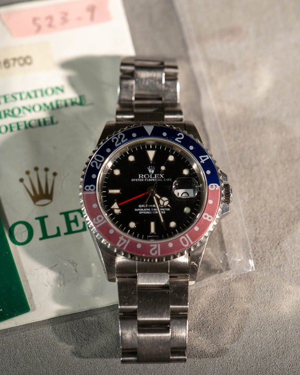 Rolex GMT-Master 16700 - "Pepsi" - Papers & Serial Tag (1999)