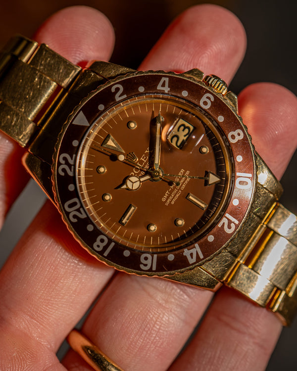 Rolex Watch GMT-Master 1675/8 - Brown Nipple Dial - Yellow Gold - ca. 1970