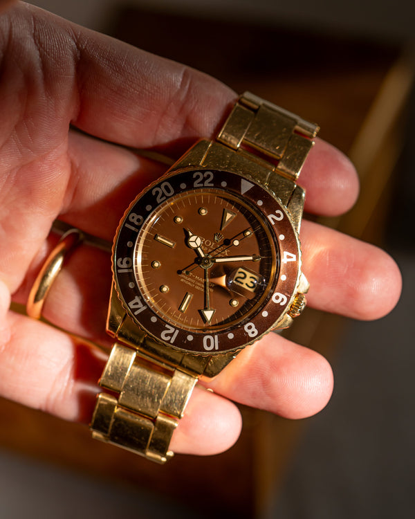 Rolex Watch GMT-Master 1675/8 - Brown Nipple Dial - Yellow Gold - ca. 1970