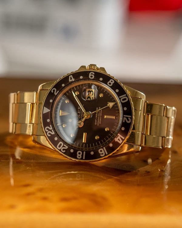 Rolex Watch GMT-Master 1675/8 - Brown Nipple Dial - Yellow Gold - ca. 1970