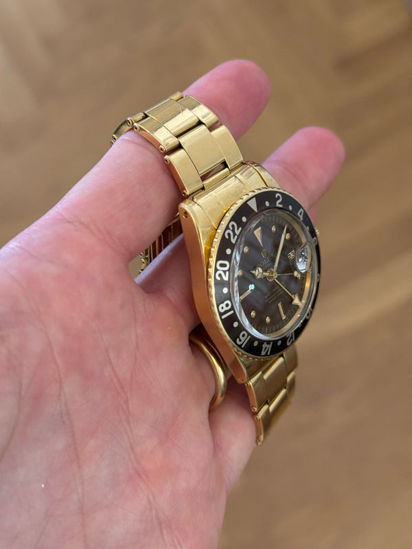 Rolex Watch GMT-Master 1675/8 - Brown Nipple Dial - Yellow Gold - ca. 1970