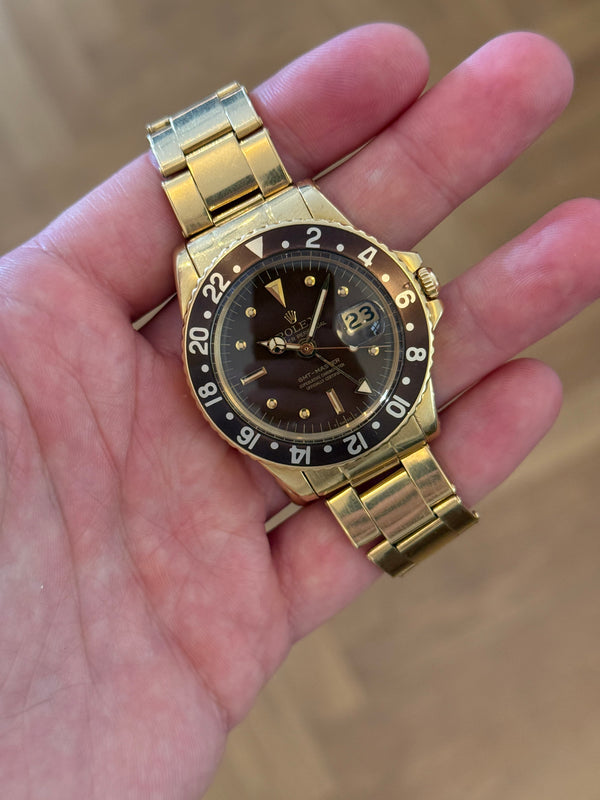 Rolex Watch GMT-Master 1675/8 - Brown Nipple Dial - Yellow Gold - ca. 1970
