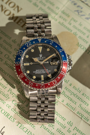 Rolex Watch GMT-Master 1675 - Pepsi - Thick Case - USA Jubilee - Papers (1983)