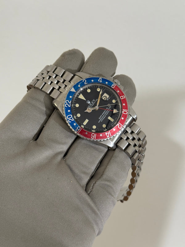 Rolex Watch GMT-Master 1675 - Pepsi - Thick Case - USA Jubilee - Papers (1983)