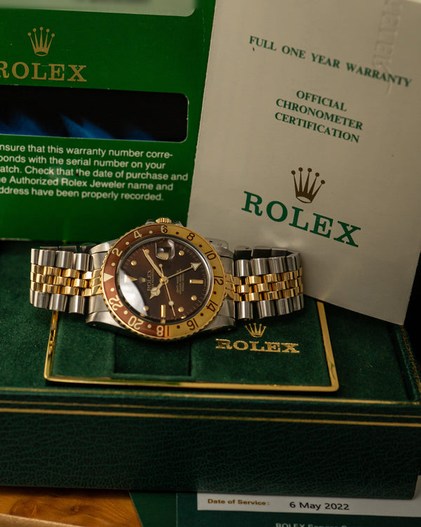 Rolex Watch GMT-Master 16753 Root Beer - Brown Nipple Dial - Box & Papers - 1989