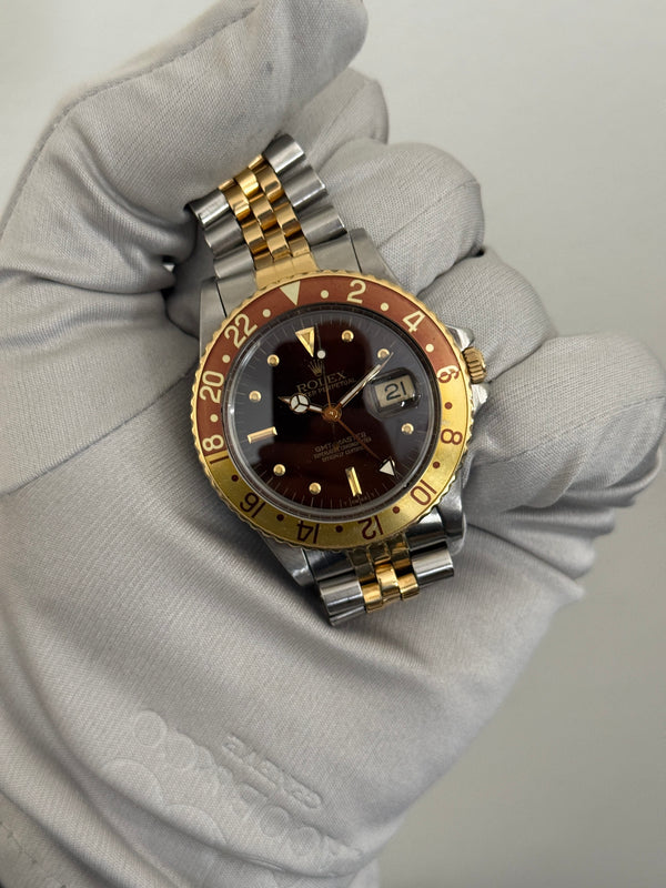 Rolex Watch GMT-Master 16753 Root Beer - Brown Nipple Dial - Box & Papers - 1989