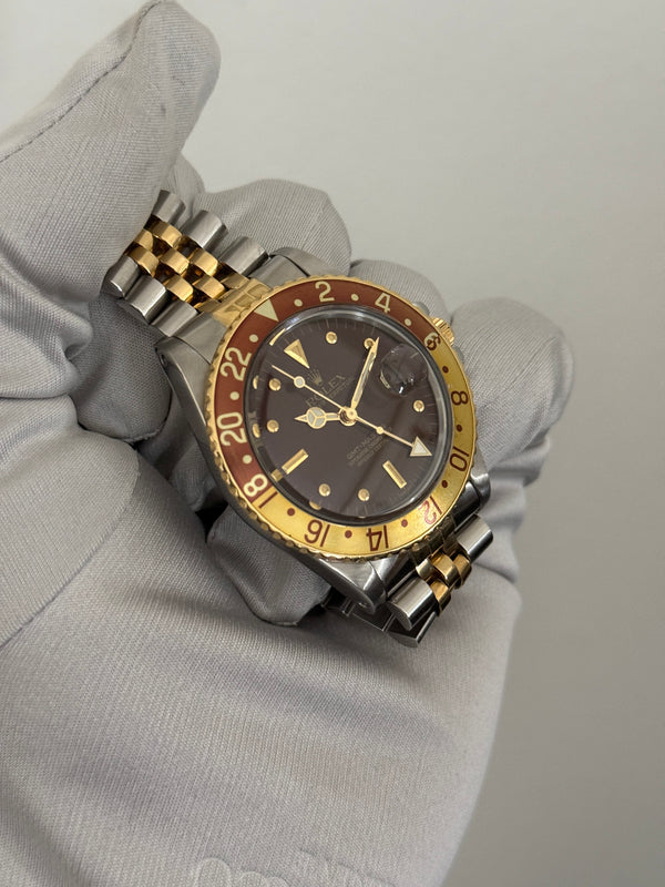 Rolex Watch GMT-Master 16753 Root Beer - Brown Nipple Dial - Box & Papers - 1989