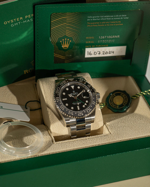 Rolex GMT-Master II 126710GRNR – "Bruce Wayne" – Full Set (2024)