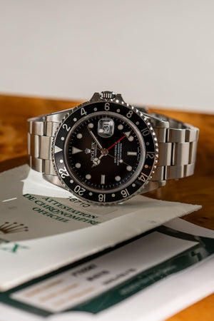 Rolex Watch GMT-Master II 16710 - Black Bezel - Papers + Service Card (2002)