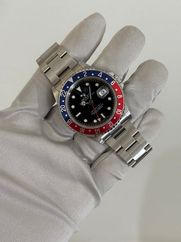 Rolex Watch GMT-Master II 16710 - Pepsi - Cal. 3186 Stick Dial - Warranty Card - 2007