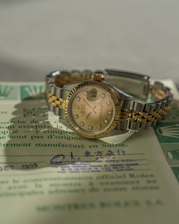 Rolex Lady-Datejust 26 69173 - Champagne Diamond Dial - With Papers (1993)