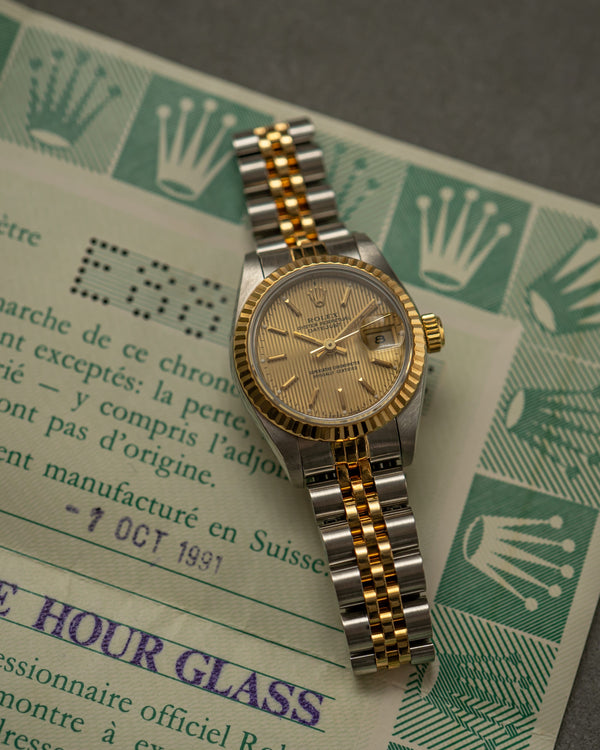 Rolex Lady-Datejust 26 69173 - Champagne Tapestry Dial - With Papers (1991)