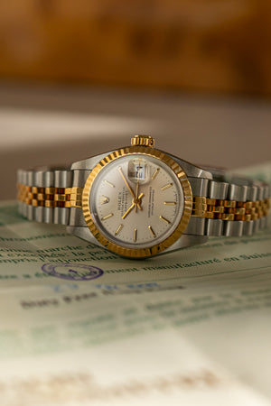 Rolex Watch Lady-Datejust 26 69173 - Steel & Yellow Gold - Silver Dial - Papers Only - 1998