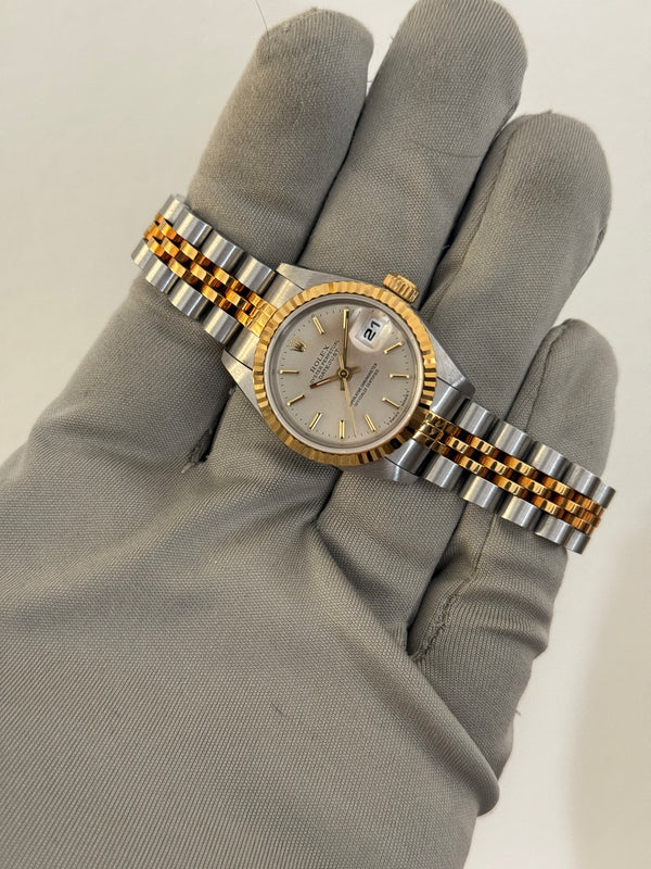 Rolex Watch Lady-Datejust 26 69173 - Steel & Yellow Gold - Silver Dial - Papers Only - 1998