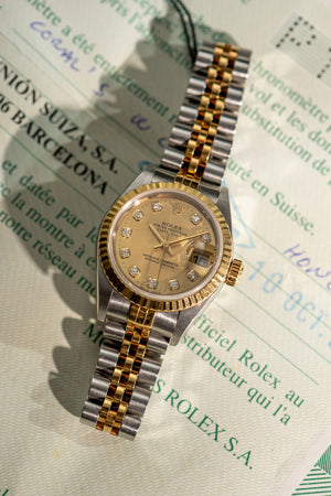 Rolex Lady-Datejust 26 79173 - Champagne Diamond Dial - Papers (2000)