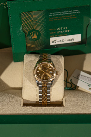 Rolex Lady-Datejust 28 279173 – Champagne Dial – Full Set (2023)