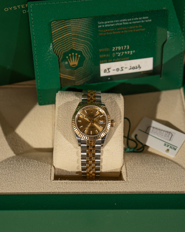 Rolex Lady-Datejust 28 279173 – Champagne Dial – Full Set (2023)
