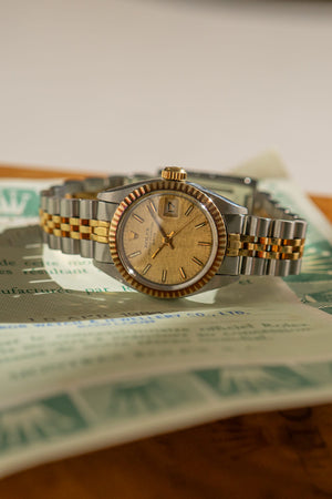 Rolex Watch Lady-Datejust 6917/3 - Champagne Linen Dial - Papers - 1983