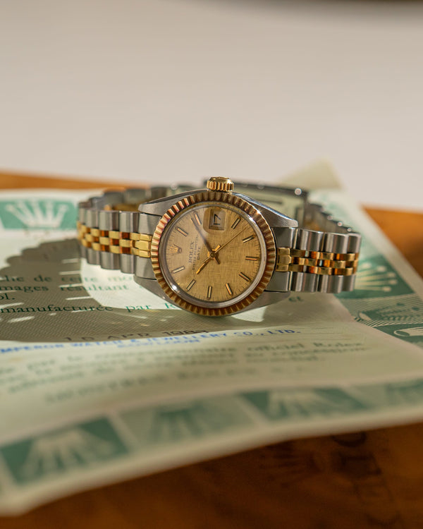Rolex Watch Lady-Datejust 6917/3 - Champagne Linen Dial - Papers - 1983