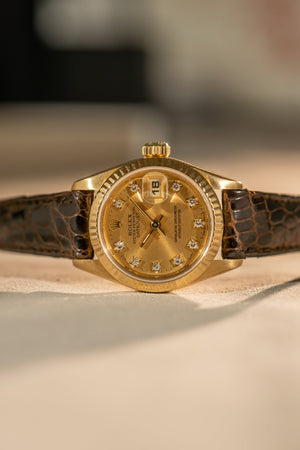 Rolex Lady-Datejust 69178 – Champagne Diamond Dial – Original Strap & Buckle (ca. 1993)